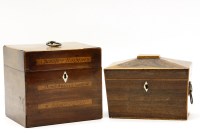 Lot 289 - A George III mahogany and satinwood apothecary's box