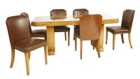 Lot 359 - An Art Deco burr walnut dining table