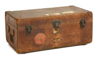 Lot 1280 - A Louis Vuitton leather and brass studded ladies' cabin trunk