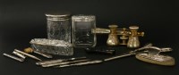Lot 1520 - Three cut glass and silver cover vanity bottles
