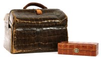 Lot 1283 - An Asprey & Co. golden tan crocodile-skin vanity box