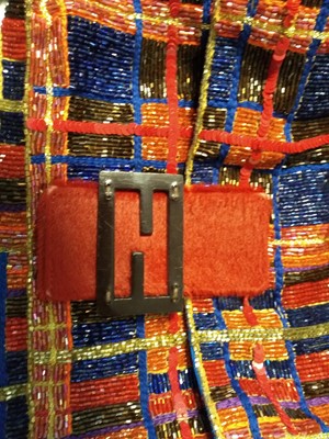 Lot 288 - A Fendi beaded shoulder clutch bag