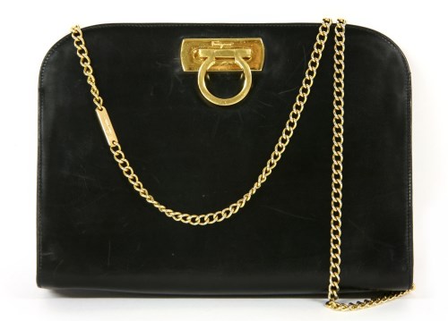 Lot 1032 - A Salvatore Ferragamo black leather handbag
