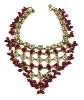 Lot 1531 - A gold-plated bib-style necklace