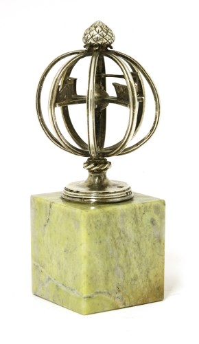 Lot 263 - A silver desk weather vane or armillary sphere