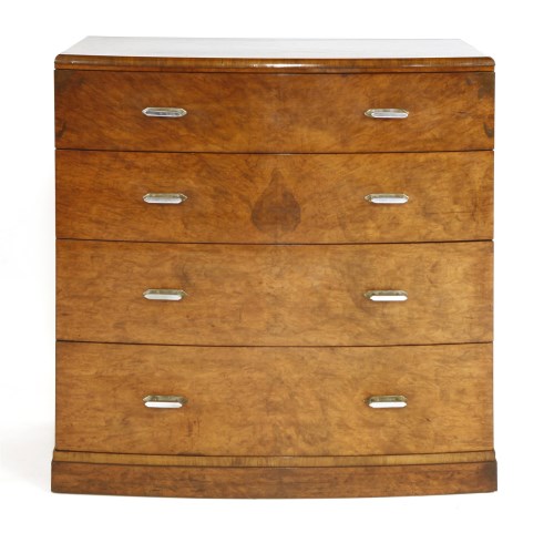 Lot 366 - An Art Deco walnut chest of drawers