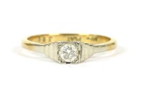 Lot 136 - A gold single stone diamond ring
