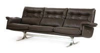 Lot 449 - A Frederick Kayser design three-seater leather sofa