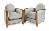 Lot 372 - A pair of French club chairs