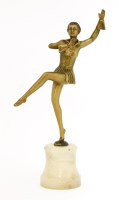 Lot 293 - A spelter cold painted dancer