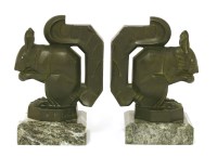 Lot 290 - A pair of cast squirrel bookends