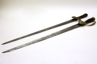 Lot 296 - Two 18th century German hunting swords