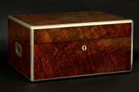 Lot 473 - A Victorian burr walnut campaign-style dressing/jewellery box