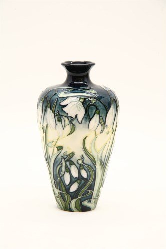 Lot 460 - A Moorcroft 'Nivalis' snow drops vase