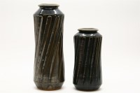 Lot 277 - A Nick Rees 'Muchelney' waisted fluted albarello vase
