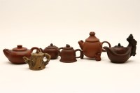 Lot 276 - Six Chinese Yiixing terracotta novelty teapots