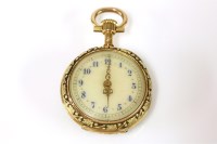 Lot 144 - A Continental gold ladies miniature fob watch