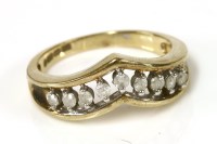 Lot 139 - A 9ct gold diamond half hoop ring