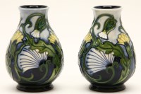 Lot 329 - A pair of Moorcroft Rough Hawks Beard vases