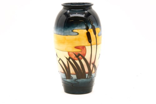 Lot 440 - A Moorcroft 'Reeds at Sunset' pattern vase