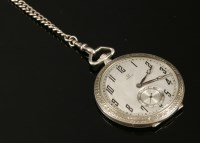 Lot 126 - A Swiss silver Art Deco Omega mechanical open-faced pocket watch