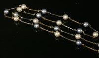 Lot 241 - An 18ct two colour gold cultured pearl necklace