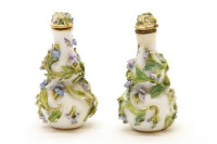 Lot 166 - A pair of Meissen porcelain scent bottles