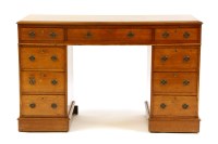Lot 605 - A late 19th century mahogany pedestal desk