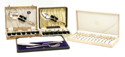 Lot 186 - A part canteen of silver plated Kings pattern cutlery