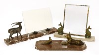 Lot 353 - Two Art Deco spelter and marble-mounted photograph folders