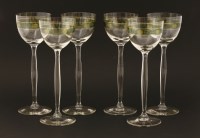 Lot 1 - A set of six Secessionist-style wine glasses