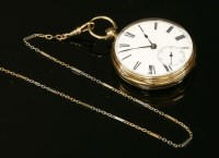 Lot 434 - An 18ct gold key wound open-faced pocket watch