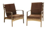 Lot 408 - A pair of Toothill afrormosia armchairs