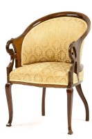 Lot 686 - An Edwardian inlaid mahogany tub chair