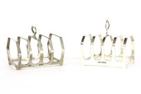 Lot 210 - Two silver toast racks