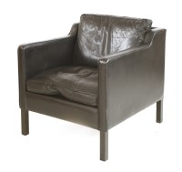 Lot 508 - A Danish black leather armchair