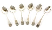 Lot 151 - A set of six silver teaspoons