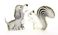Lot 503 - A Lucite puppy and squirrel