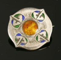 Lot 111 - A Liberty & Co. silver and enamelled brooch