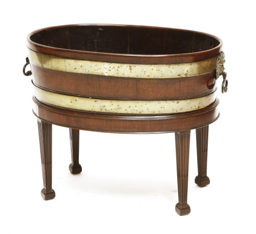 Lot 39 - A George III oval brass bound wine cooler