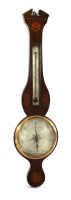 Lot 23 - An inlaid mahogany wheel barometer