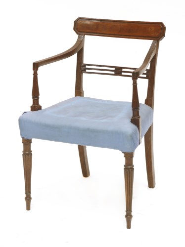 Lot 31 - A George III mahogany bar back elbow chair