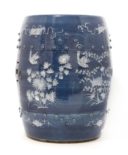 Lot 17 - A Chinese blue and white garden seat
