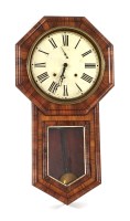 Lot 60 - A North European mahogany drop dial wall clock