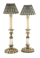 Lot 381 - A pair of Victorian silver-plated candlesticks