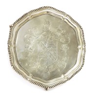 Lot 366 - A late Victorian silver card tray