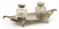 Lot 378 - A silver inkstand