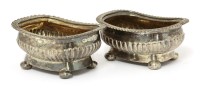 Lot 368 - A near pair of George III silver salts