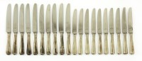 Lot 351 - A set of ten modern silver-handled table knives and cheese/dessert knives