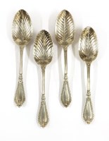 Lot 341 - A set of four Victorian Grecian pattern silver serving spoons